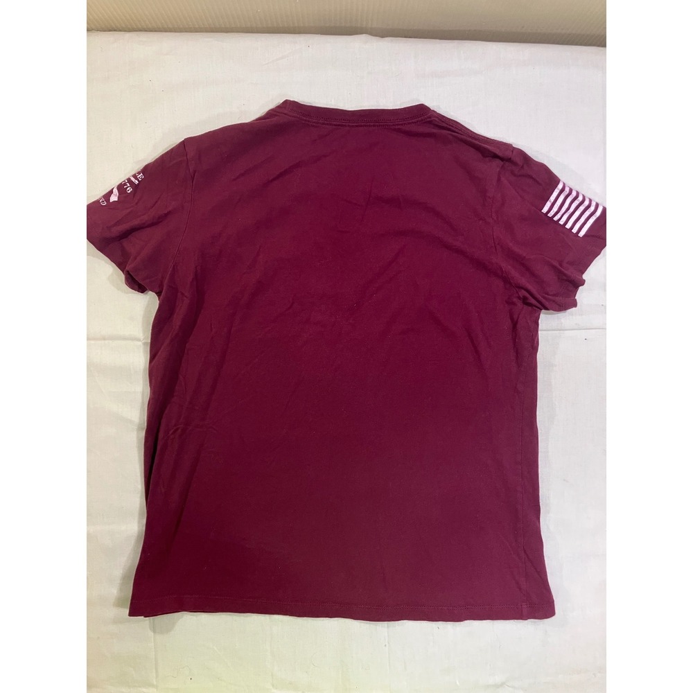 Grunt Style Wine Listens Graphic T-Shirt Mens XL Burgundy Cotton Patriotic Tee - Picture 8 of 9